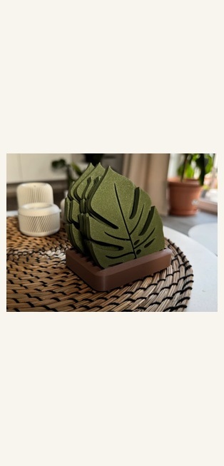 Porta-copos Monstera com Suporte